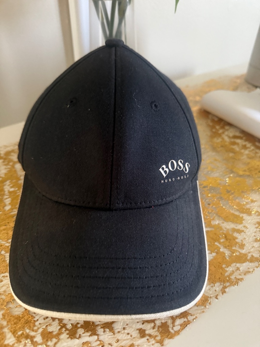 Hugo Boss Black Baseball Cap with White Trim